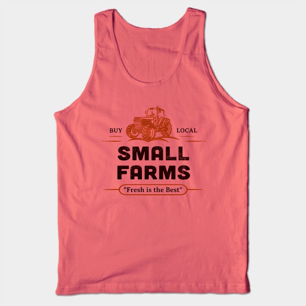 Small Farms Buy Local Outdoor Market Tractor Farmers Retro Tank Top by Pine Hill Goods